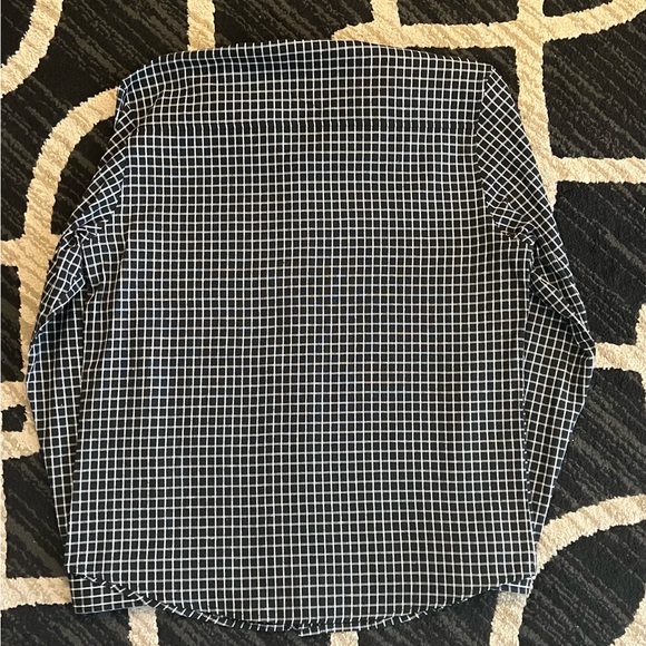 Jeansian Men's Slim Fit Long Sleeves Casual Button Down Dress Shirts-Black/White - Picture 4 of 5